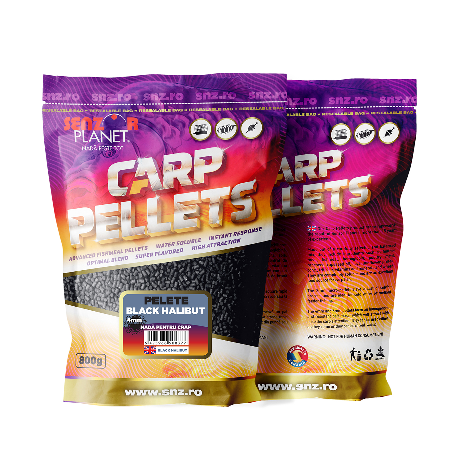 Pelete Black Halibut 4Mm 800G