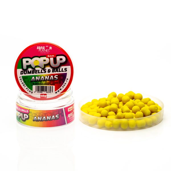 Pop-Up Dumbells & Balls Ananas (Galben) 6Mm 15G