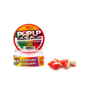 Pop-Up Dumbells Bicolor Capsuna & Usturoi (Alb-Rosu) 6Mm 15G