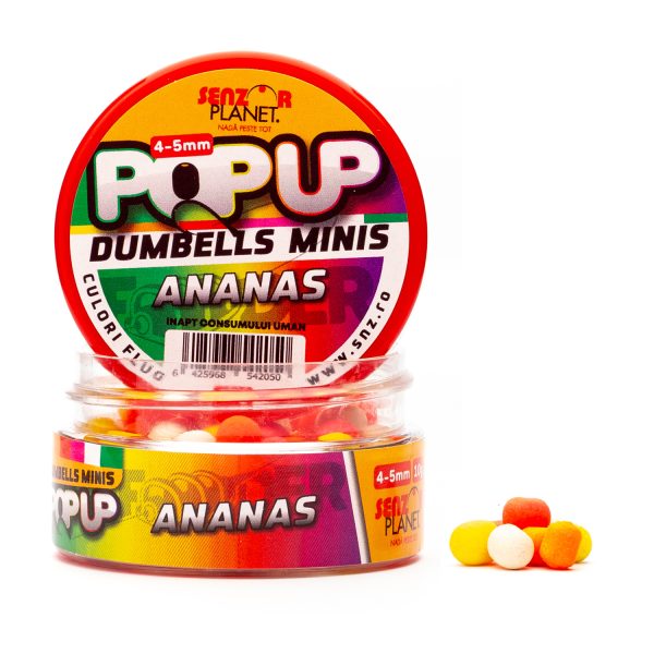 Pop-Up Dumbells Minis Ananas (Mix Culori) 4-5Mm 10G