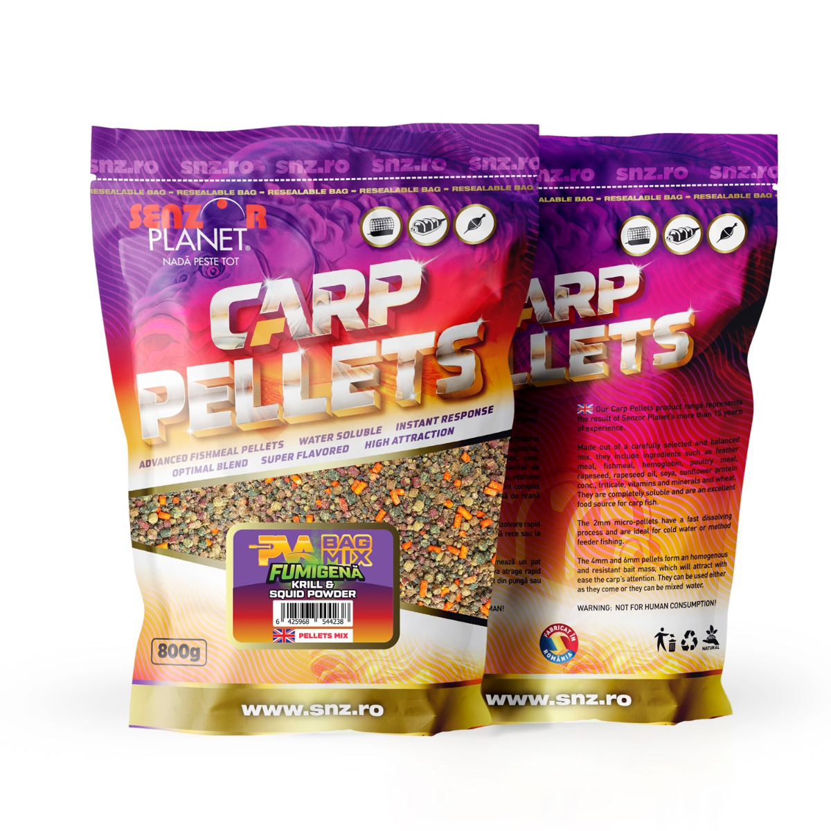 Pva Bag Mix Fumigena Krill & Squid Powder (Mix Culori) 800G