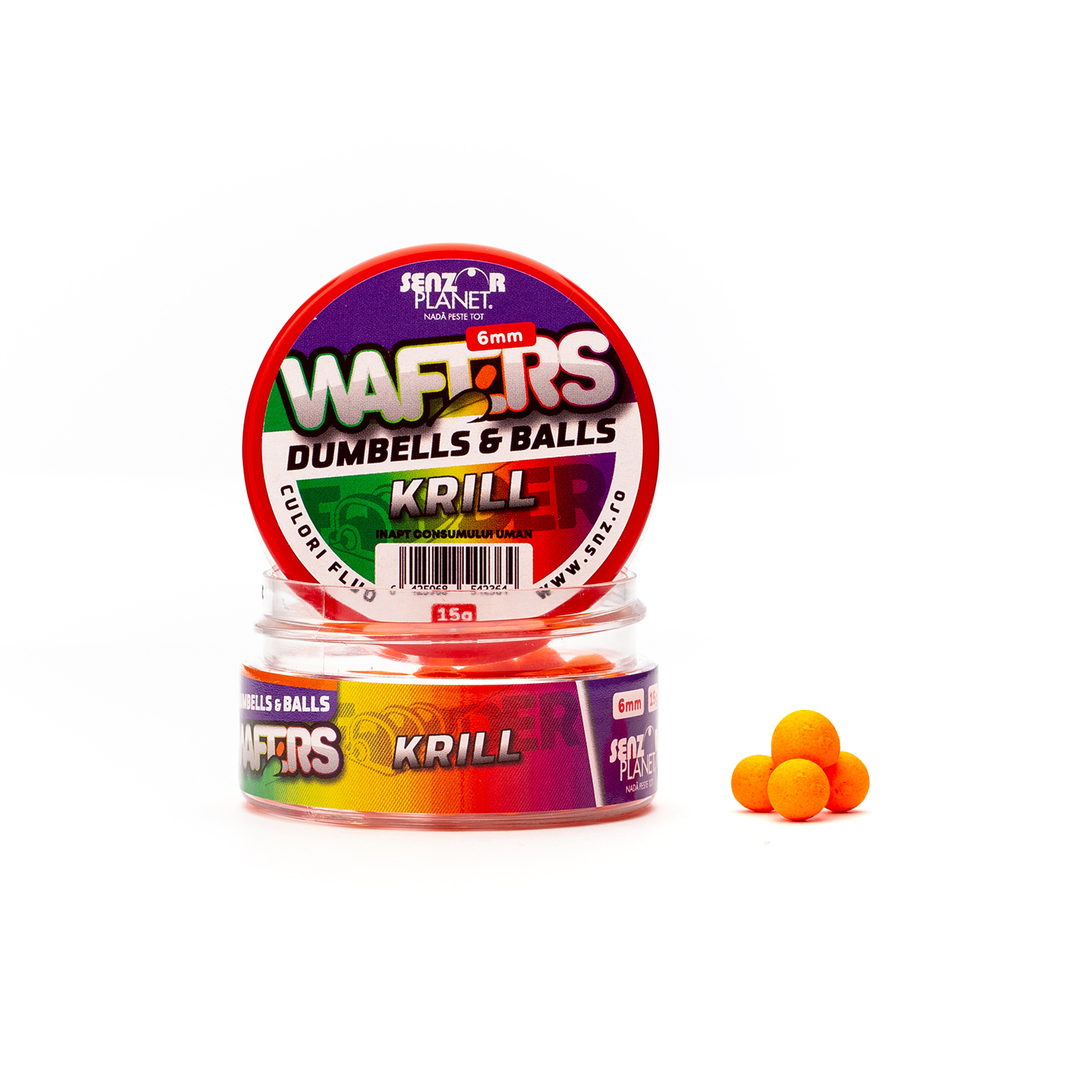 Wafters Dumbells & Balls Krill (Portocaliu) 6Mm 15G Wafters Dumbells & Balls Krill (Portocaliu) 6Mm 15G