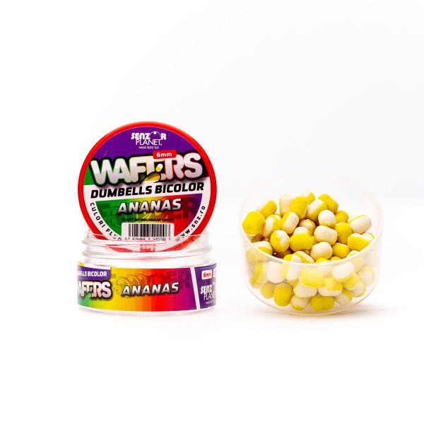 Wafters Dumbells Bicolor Ananas (Alb-Galben) 6Mm 15G Wafters Dumbells Bicolor Ananas (Alb-Galben) 6Mm 15G