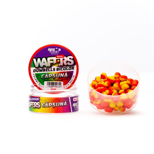 Wafters Dumbells Bicolor Capsuna (Galben-Rosu) 6Mm 15G