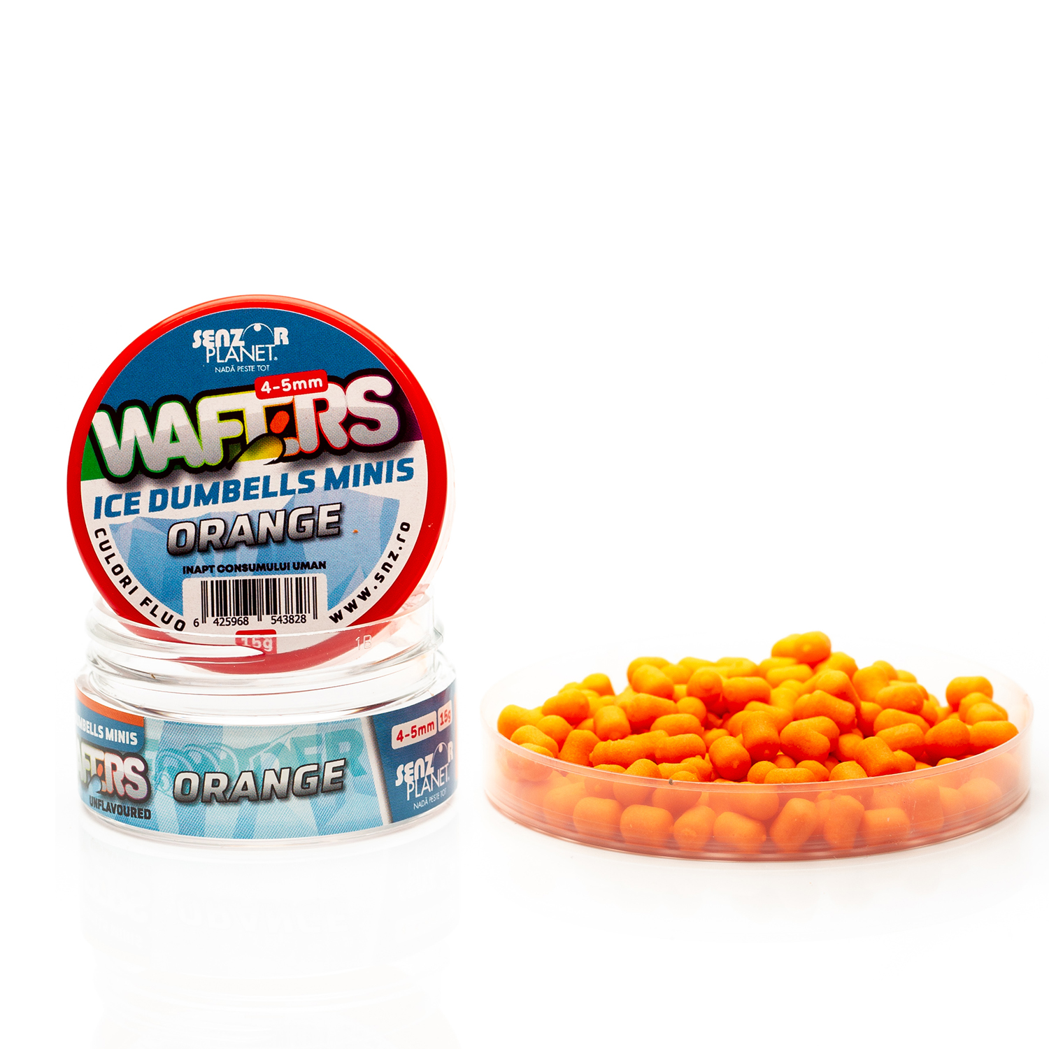 Wafters Ice Dumbells Minis Orange (Portocaliu-Nearomat) 4-5Mm 15G
