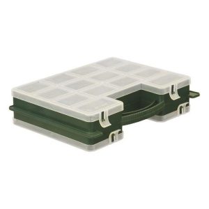 Cutie Fishing Box Duo Tip 370 – Organizator Pescuit 27X20X7 Cm, 2 Secțiuni Cu 14 Compartimente